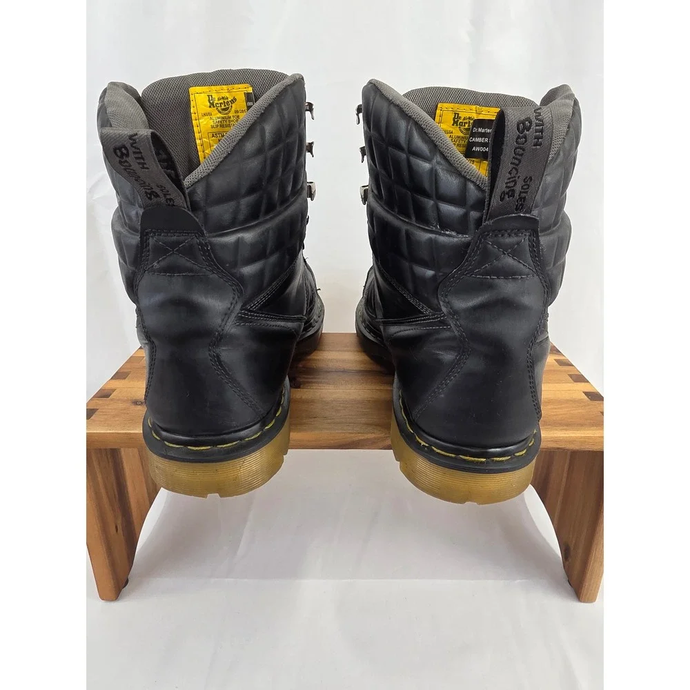 Dr Martens Industrial Aluminum Toe Safety Work Boots Black Mens Size 14 Slip Res